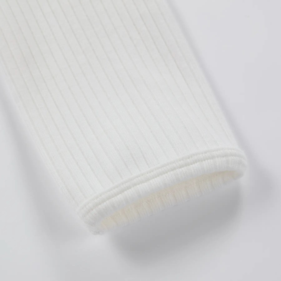 Baby Organic Cotton Zipper Footie | White