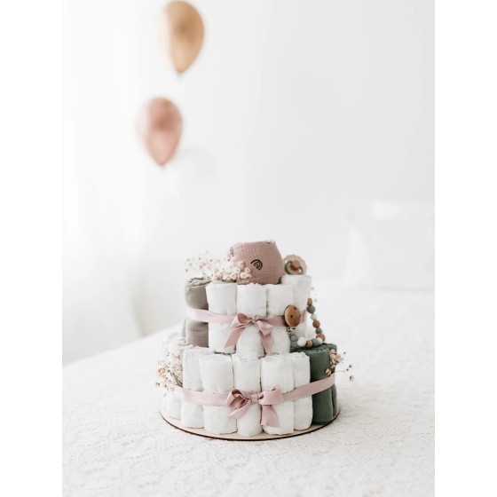TISU Diaper Cake | Dusty Pink