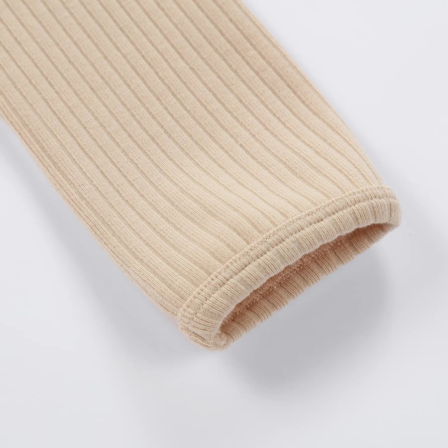 Baby Organic Cotton Zipper Footie | Beige