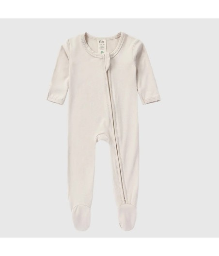 Baby Bamboo Zipper Footie | Ivory