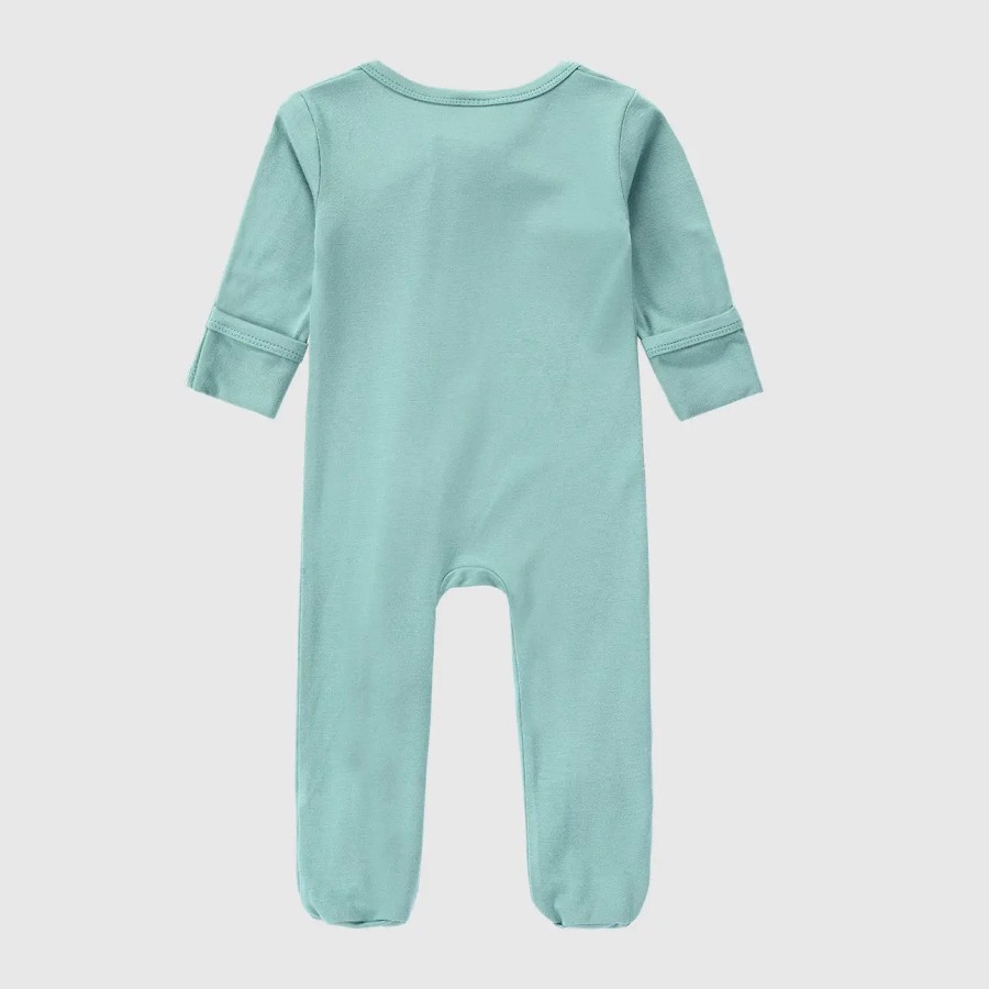 Baby Bamboo Zipper Footie | Porcelain Blue