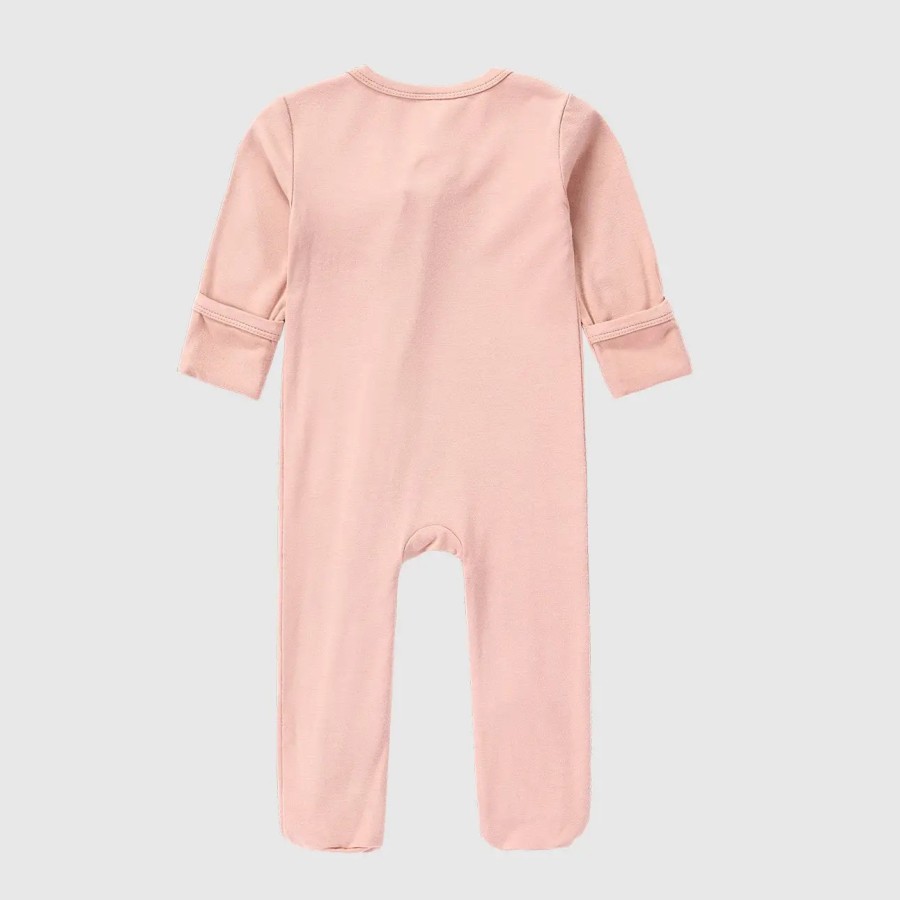 Baby Bamboo  Zipper Footie | Pink Clay