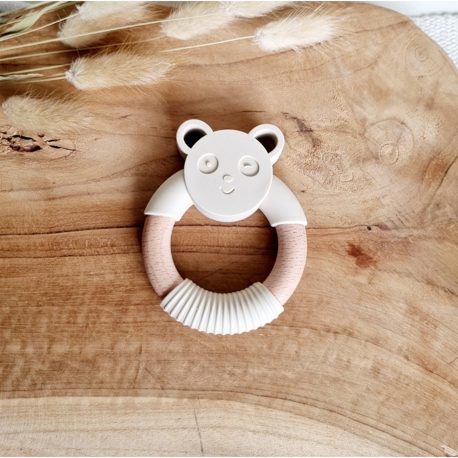 Silicone teether Panda bear | Beige