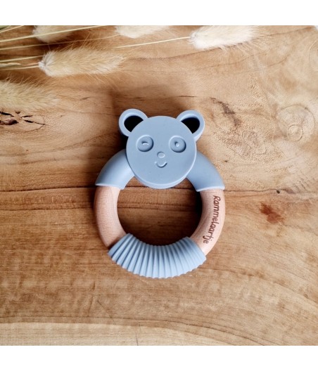 Silicone teether Panda bear | Grey Blue