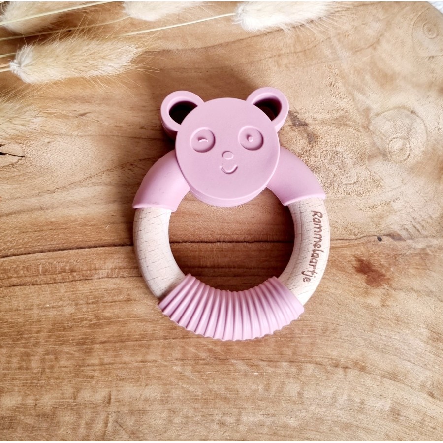 Silicone teether Panda bear | Powder Pink