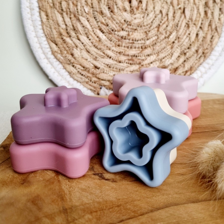 Silicone Stacking Tower Star | Pink