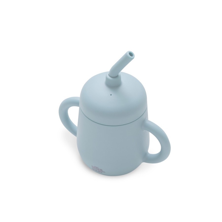 Silicone Straw Cup | Blue Grey