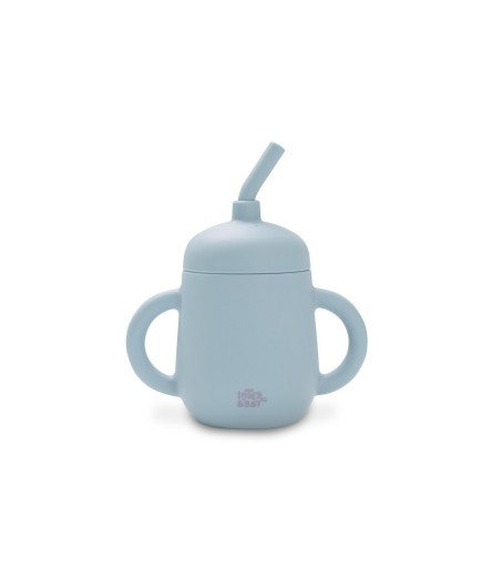 Silicone Straw Cup | Blue Grey
