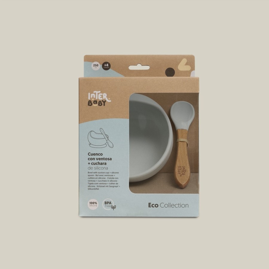 Baby Bowl and Silicone Spoon Set | Greyish Blue