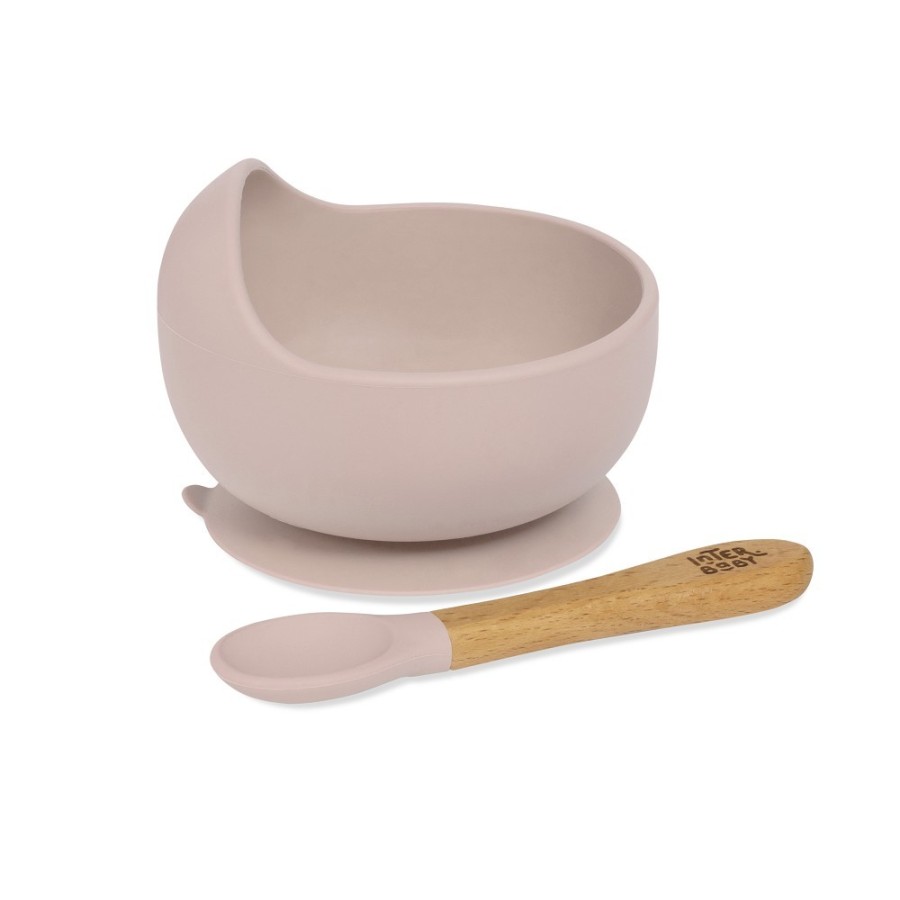 Baby Bowl and Silicone Spoon Set | Pink