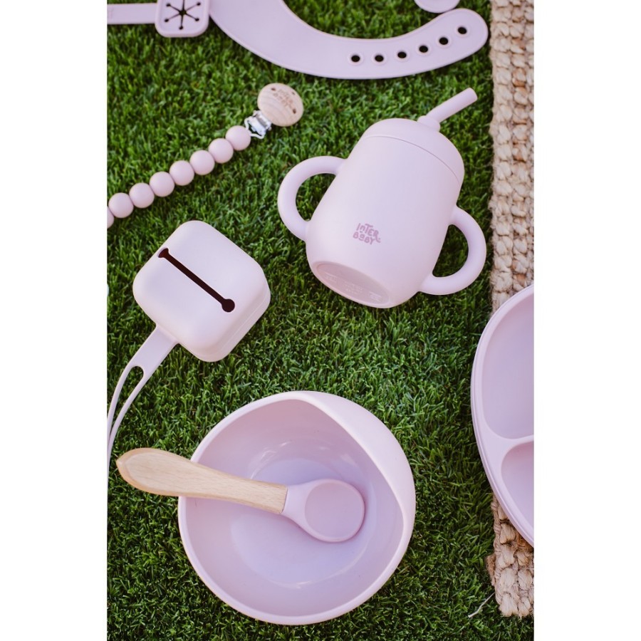 Baby Bowl and Silicone Spoon Set | Pink