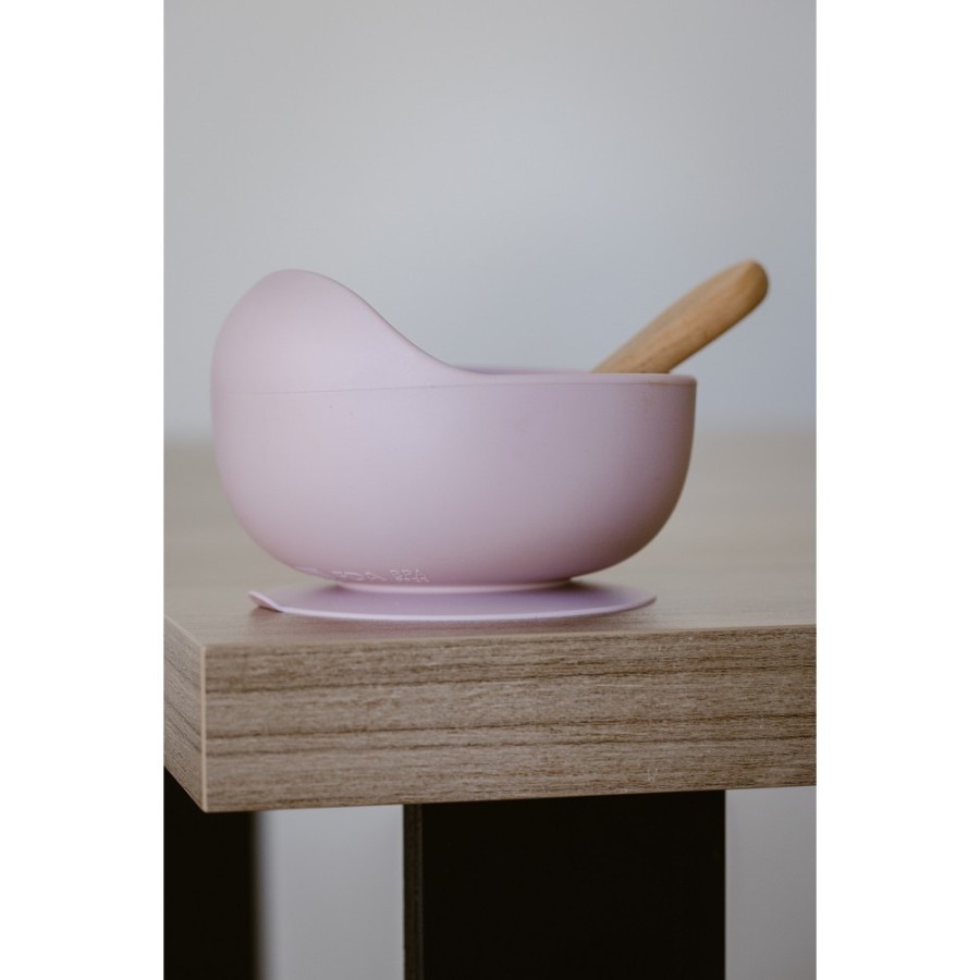Baby Bowl and Silicone Spoon Set | Pink