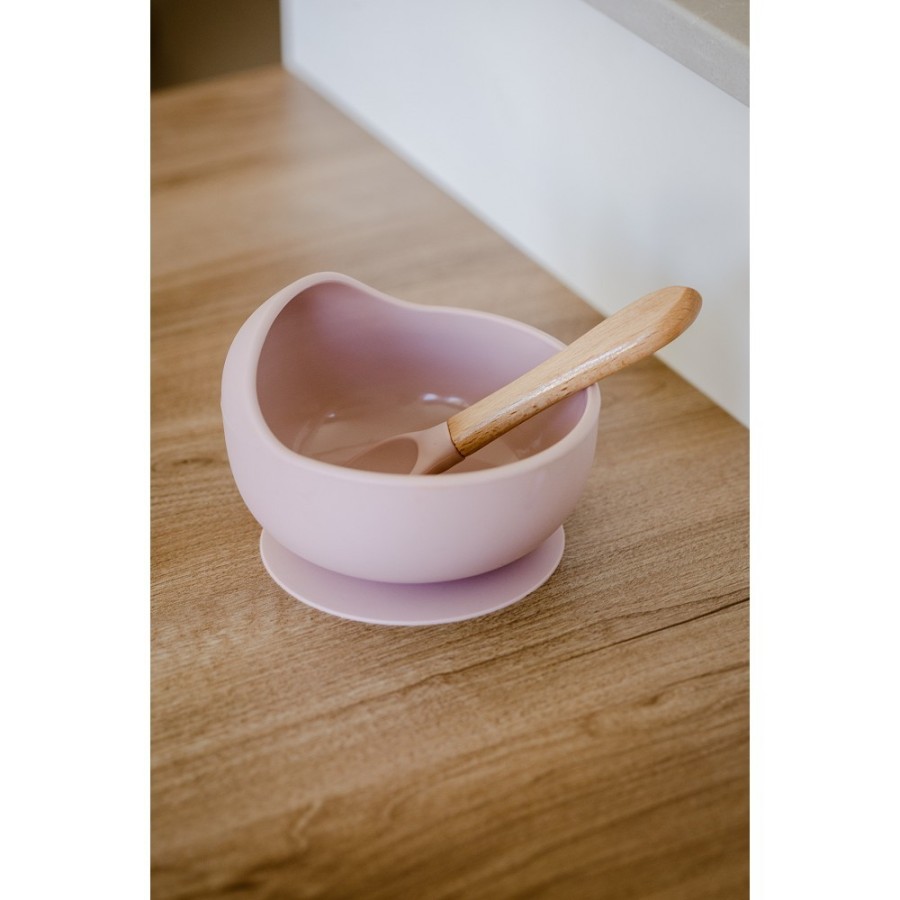 Baby Bowl and Silicone Spoon Set | Pink