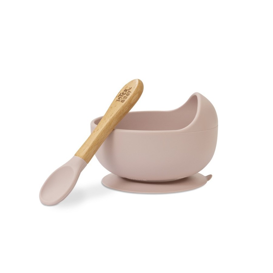 Baby Bowl and Silicone Spoon Set | Pink