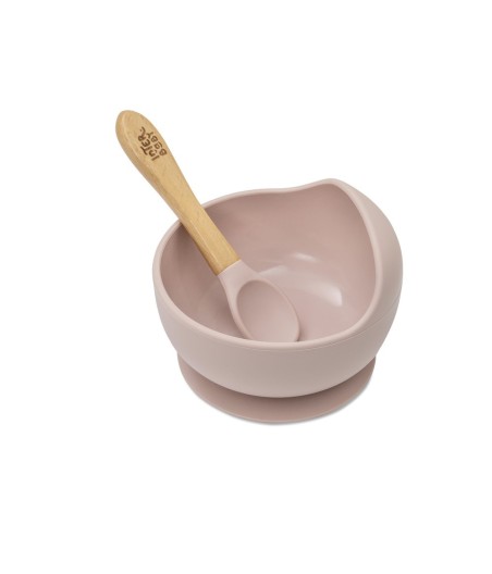 Baby Bowl and Silicone Spoon Set | Pink