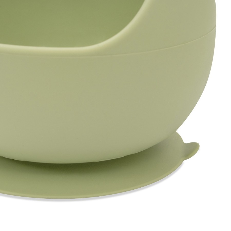 Baby Bowl and Silicone Spoon Set | Olive Green