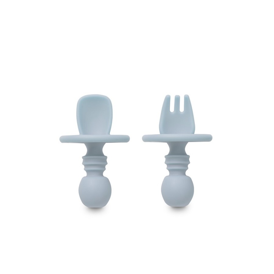 Silicone Learning Cutlery Set | Blue Grey