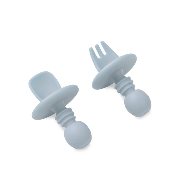 Silicone Learning Cutlery Set | Blue Grey