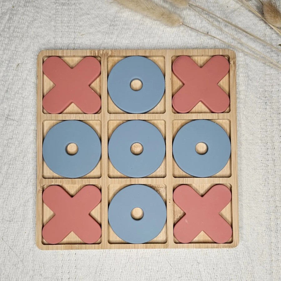 Silicone Puzzle Tic Tac Toe  | Blue/Pink