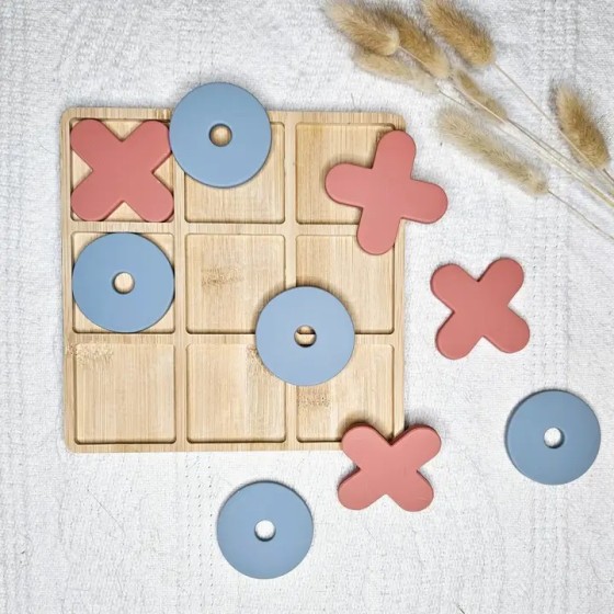 Silicone Puzzle Tic Tac Toe  | Blue/Pink