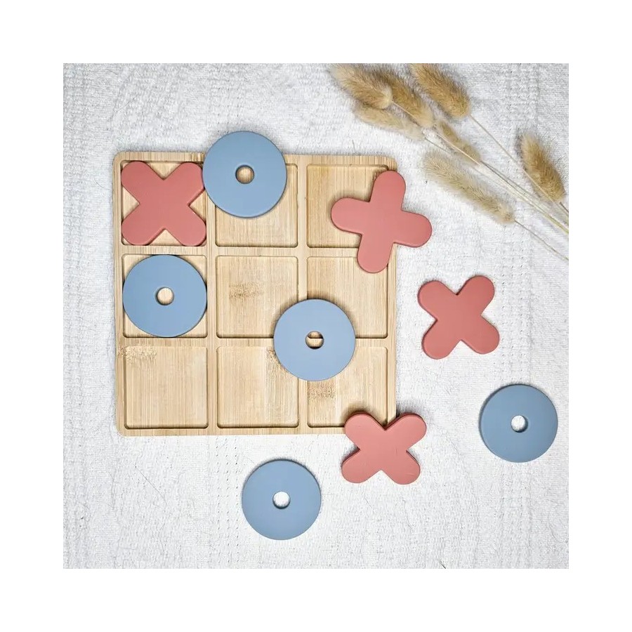 Silicone Puzzle Tic Tac Toe  | Blue/Pink