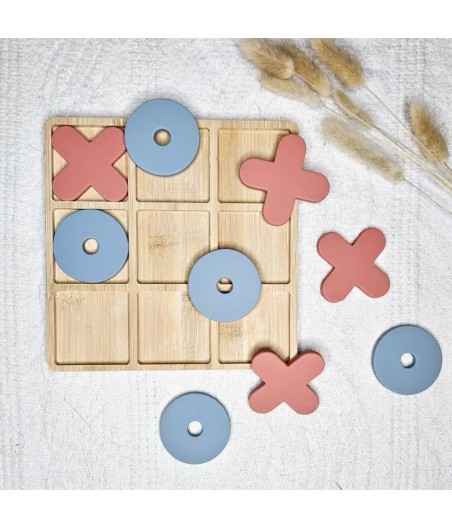 Silicone Puzzle Tic Tac Toe  | Blue/Pink