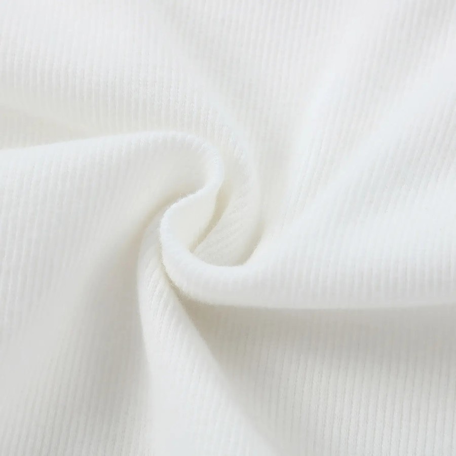 Organic Ruffle LS Neckline Bodysuit | White