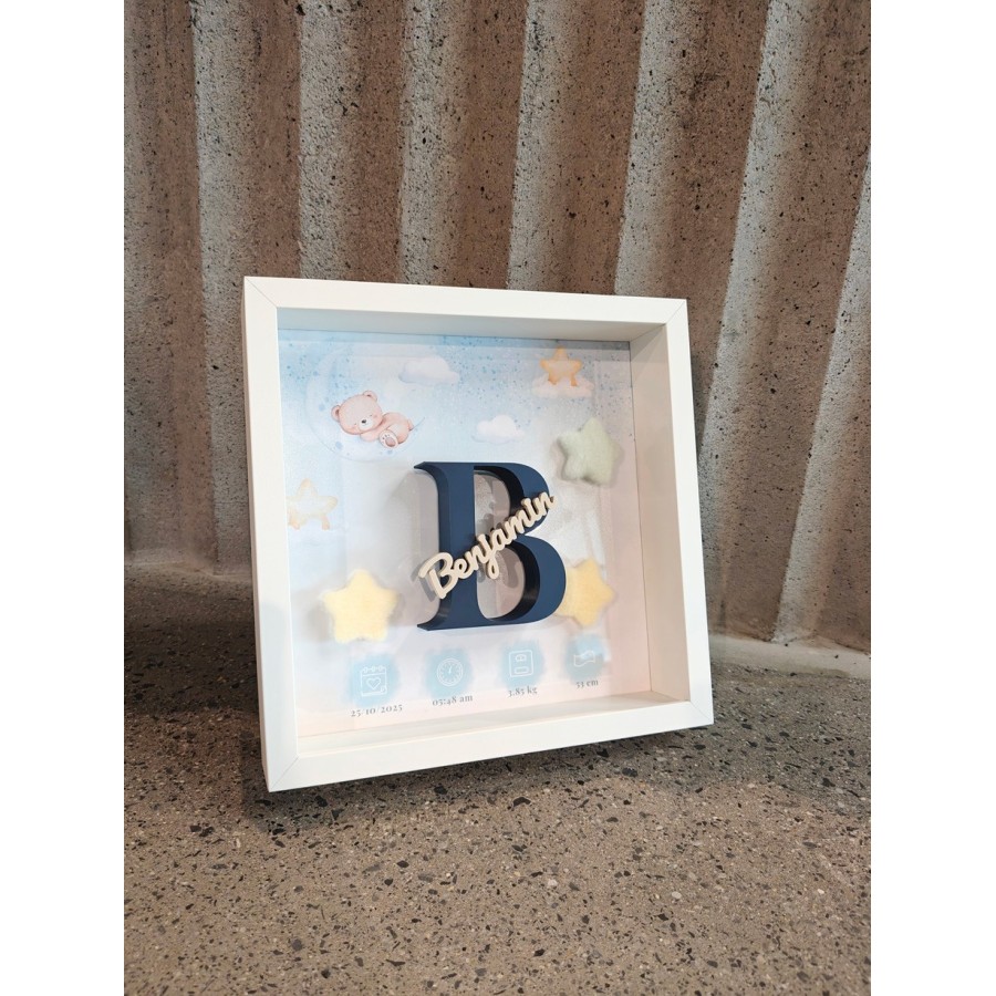 Personalized baby shadow box frame