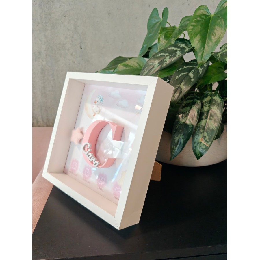 Personalized pink baby  frame