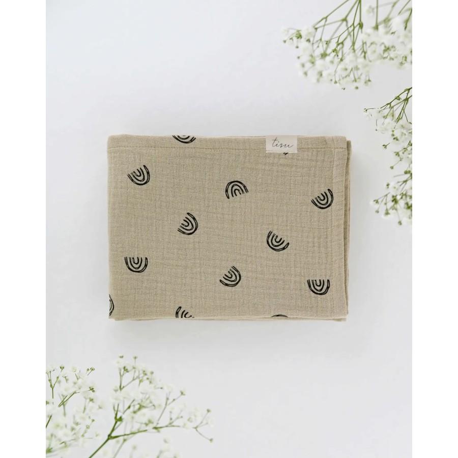 TISU Muslin Set | Beige Rainbow + White Pearl