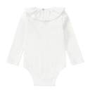 Organic Ruffle LS Neckline Bodysuit | White