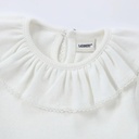 Organic Ruffle LS Neckline Bodysuit | White
