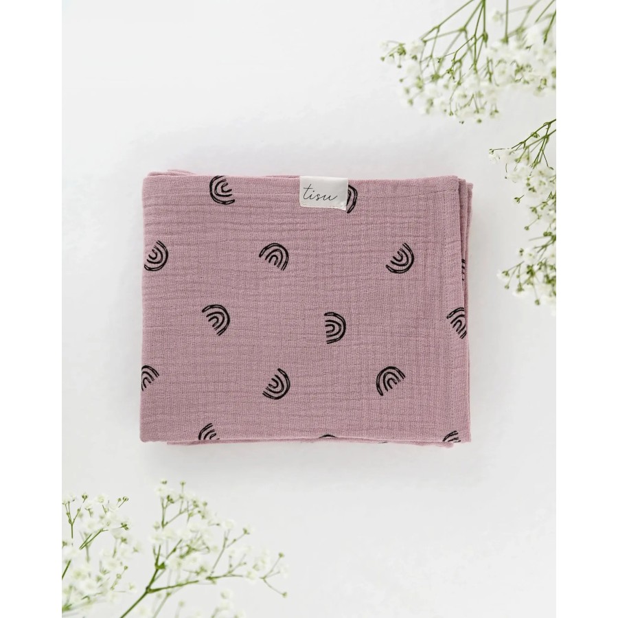 TISU Muslin Set | Dusty Pink Rainbow + White Pearl