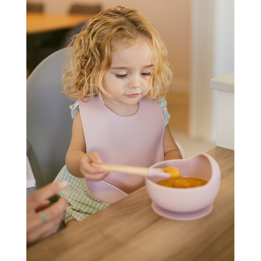 Baby Bowl and Silicone Spoon Set | Pink