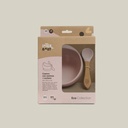 Baby Bowl and Silicone Spoon Set | Pink