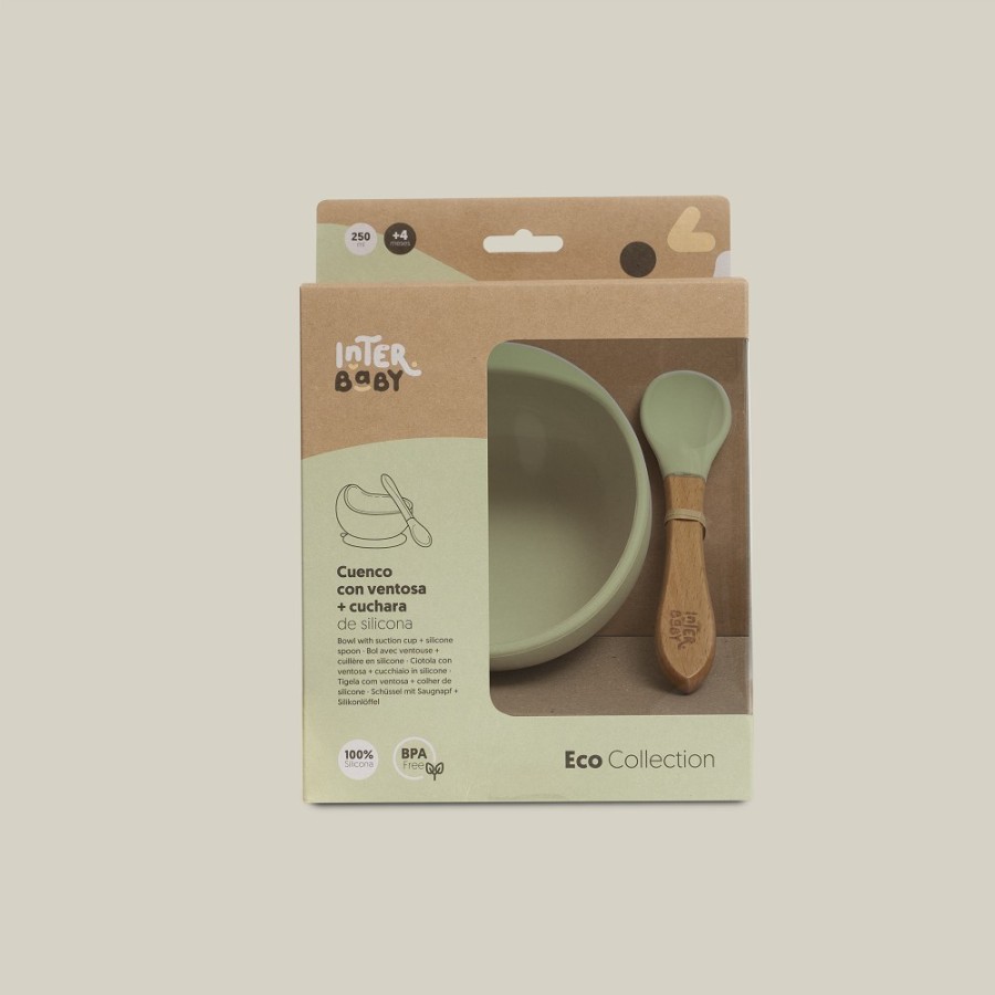 Baby Bowl and Silicone Spoon Set | Olive Green