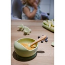 Baby Bowl and Silicone Spoon Set | Olive Green