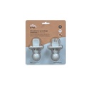 Silicone Learning Cutlery Set | Blue Grey