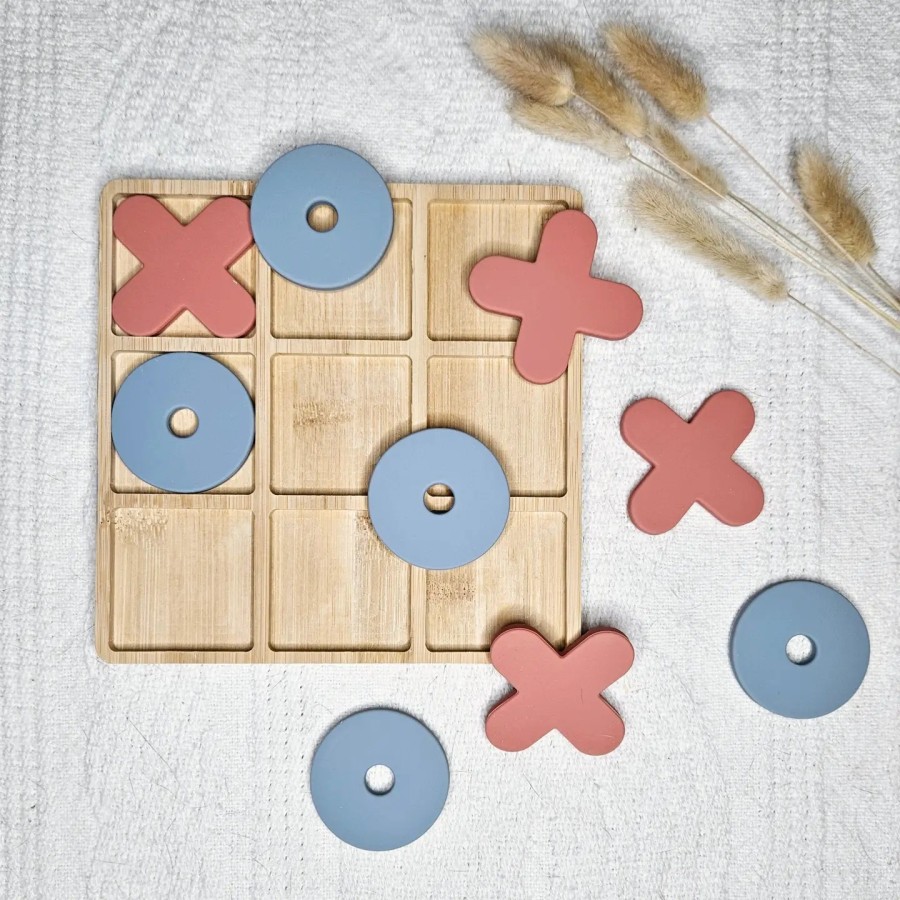 Silicone Puzzle Tic Tac Toe  | Blue/Pink