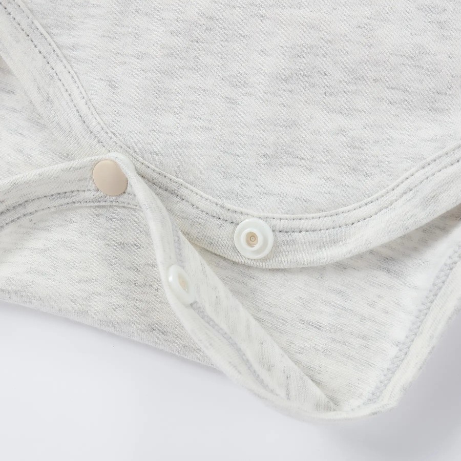 Baby Organic Cotton  Kimono Bodysuit | Heather Grey