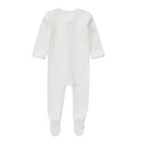 Baby Organic Cotton Zipper Footie | White