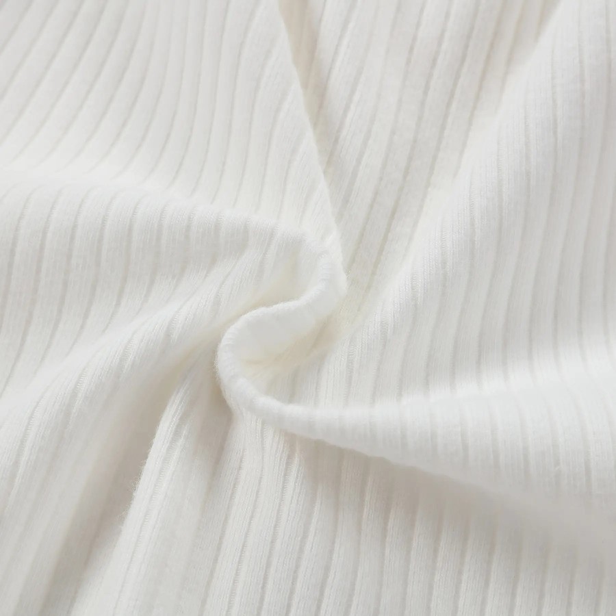 Baby Organic Cotton Zipper Footie | White