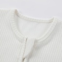 Baby Organic Cotton Zipper Footie | White