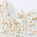 Organic Floral Lace Trim Snap Romper | Cream Floral