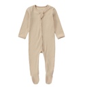 Baby Organic Cotton Zipper Footie | Beige