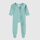 Baby Bamboo Zipper Footie | Porcelain Blue