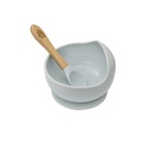 Baby Bowl and Silicone Spoon Set | Greyish Blue