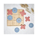 Silicone Puzzle Tic Tac Toe  | Blue/Pink