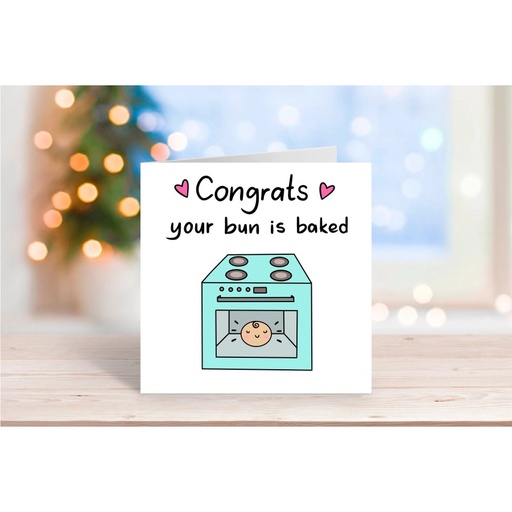 [llps-32] Bun Is Baked Baby Card