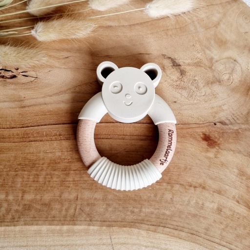 [llps-72] Silicone teether Panda bear | Beige